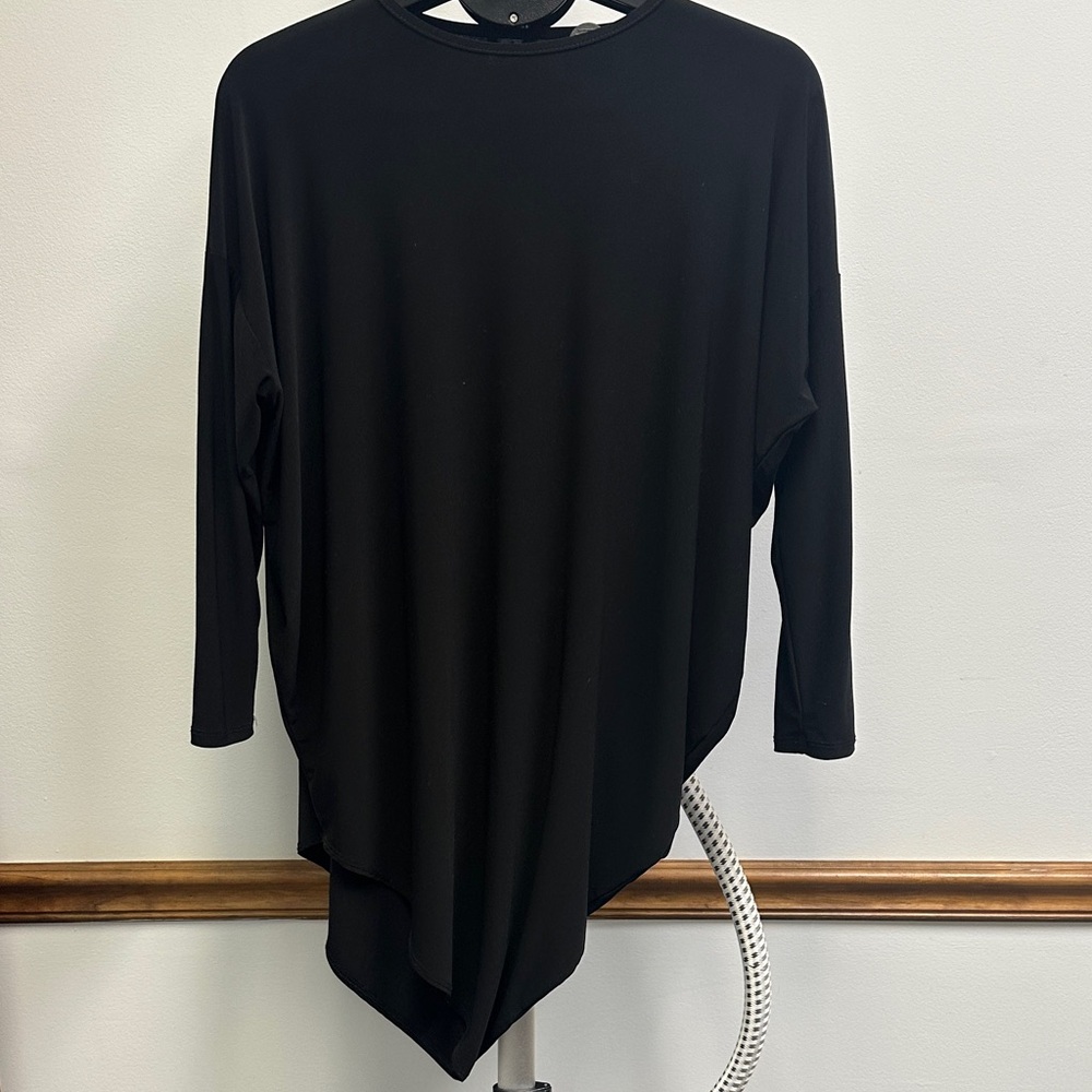 Elegant Black Asymmetrical Women's Tunic